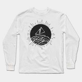 Boat on the waves. Long Sleeve T-Shirt